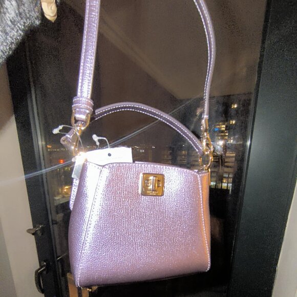 Kate Spade Phoebe Metallic Lilac Mini Top Handle Crossbody Bag - Picture 9 of 11